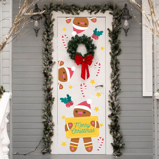 Vinilo para puerta Navidad Abrazos con regalos