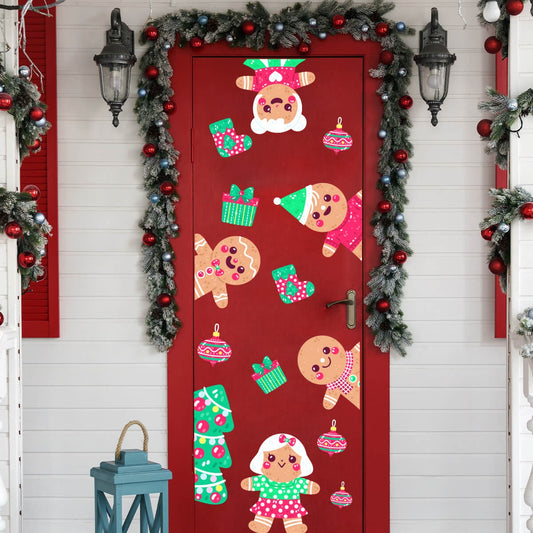 Vinilo para puerta Navidad Ternura de jengibre
