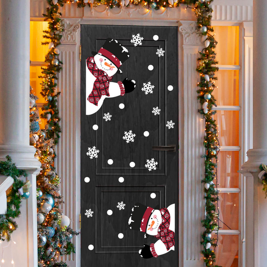 Vinilo para puerta Navidad Nieve y Diversion