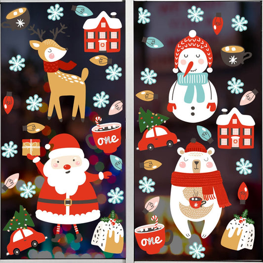 Vinil Electro estático para ventana Caritas de Navidad