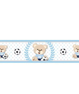 Cenefa infantil adhesivaOso Futbolista