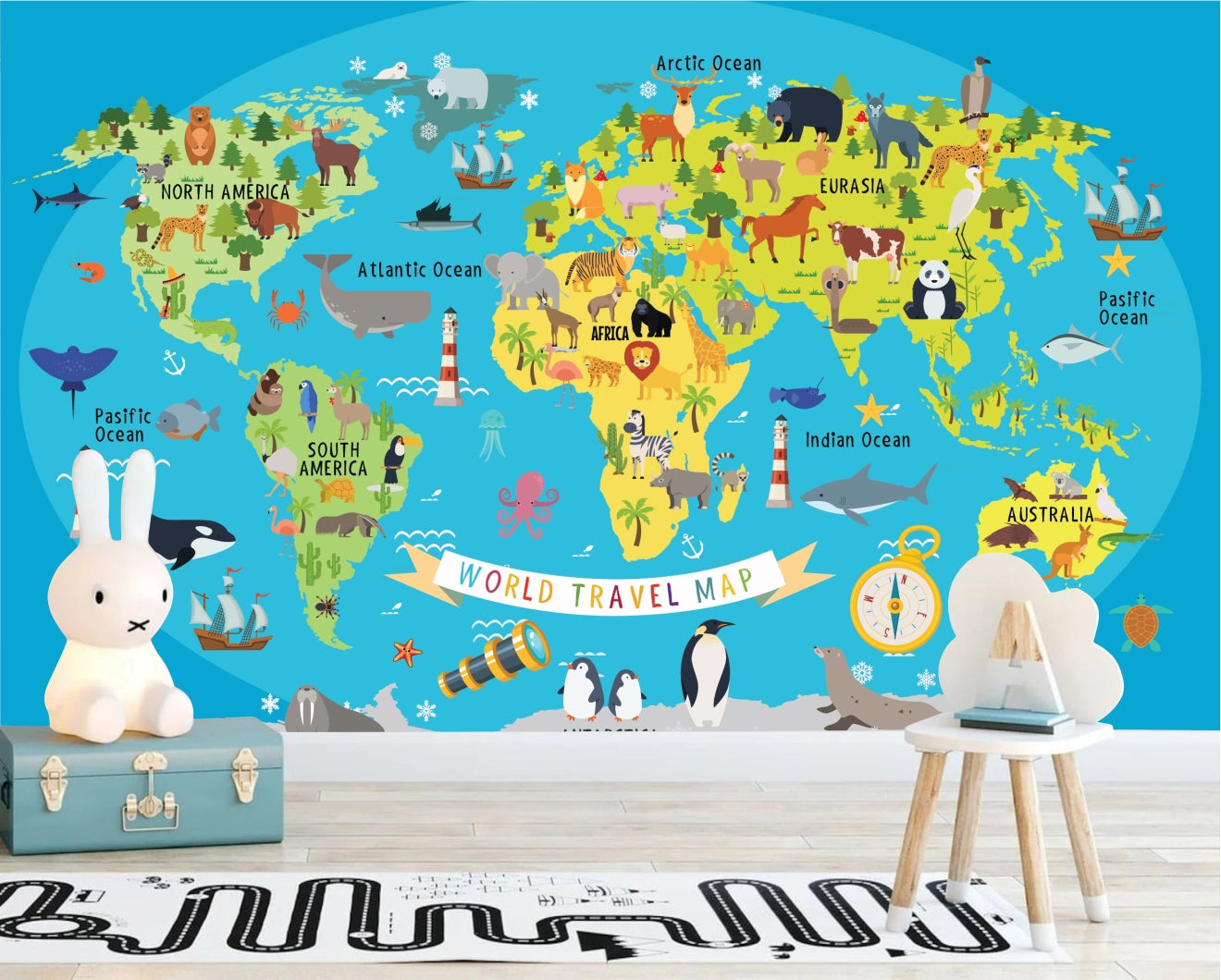 Papel para paredes Mapa mundial 6