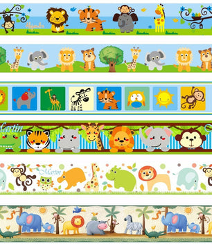 Cenefa infantil adhesiva animales de la selva