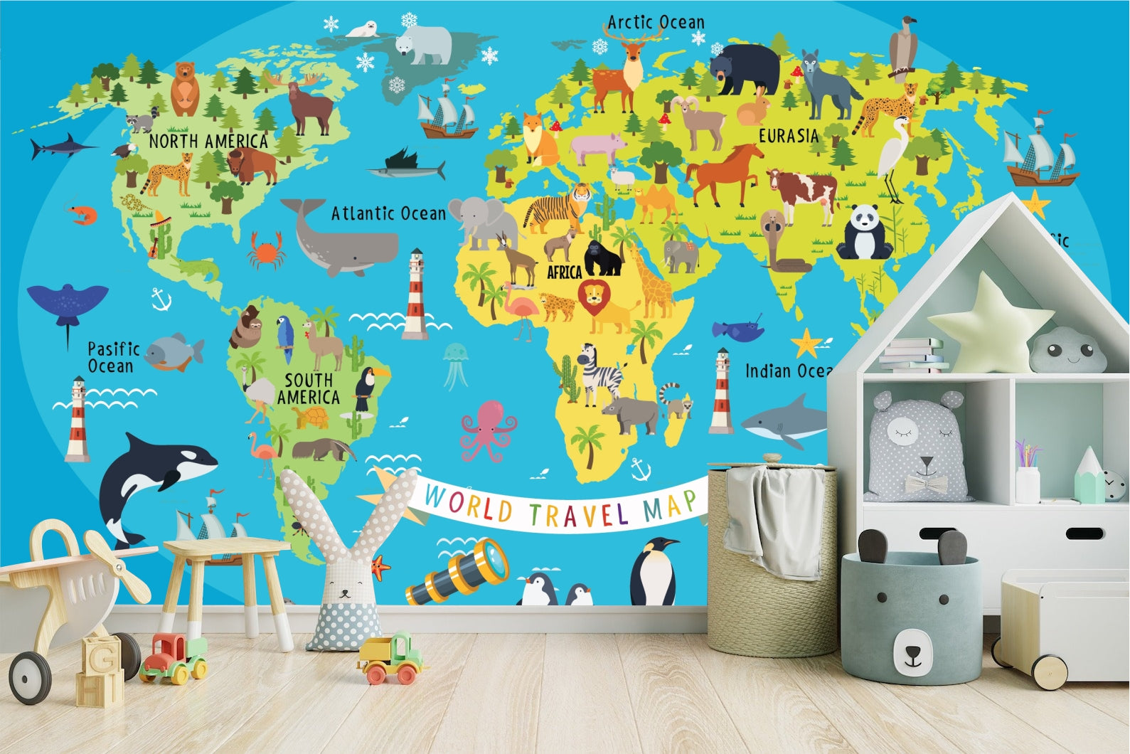 Papel para paredes Mapa mundial 6