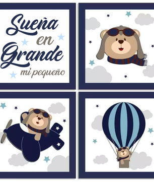 Conjunto de oso de aviador azul marino