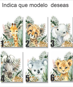 Cuadros Decorativos infantiles Modernos animales de la selva