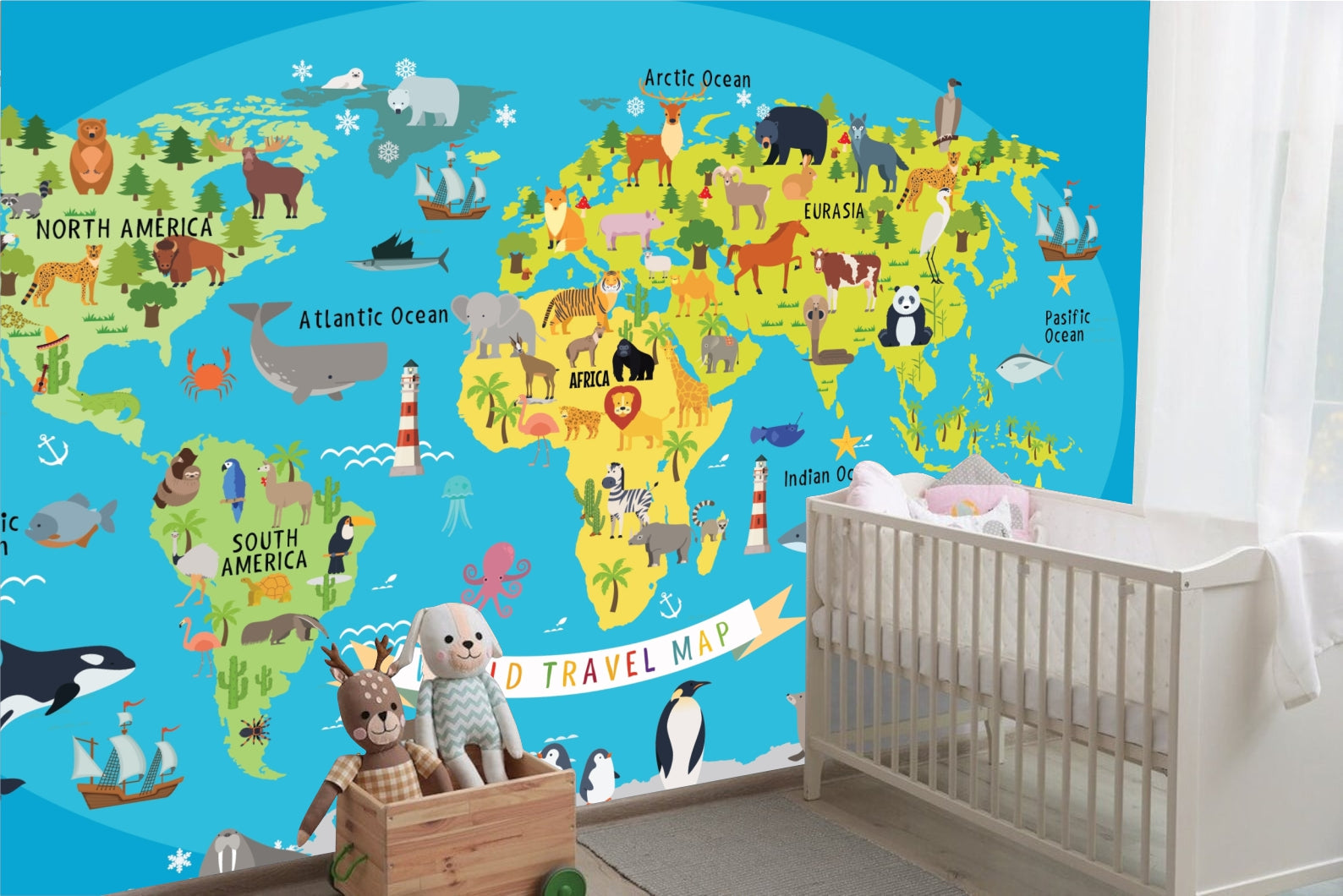 Papel para paredes Mapa mundial 6