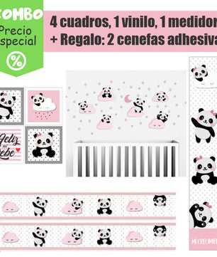 Combo de oso panda rosa