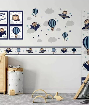 Conjunto de oso de aviador azul marino