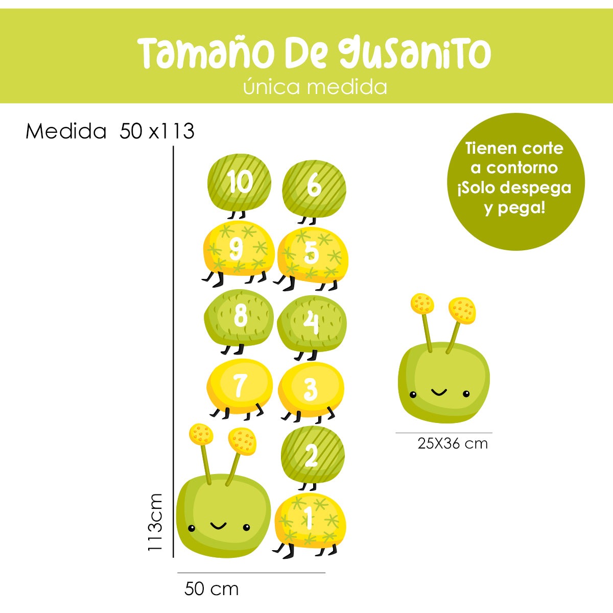 Calcomania  Para pisos Gusanito