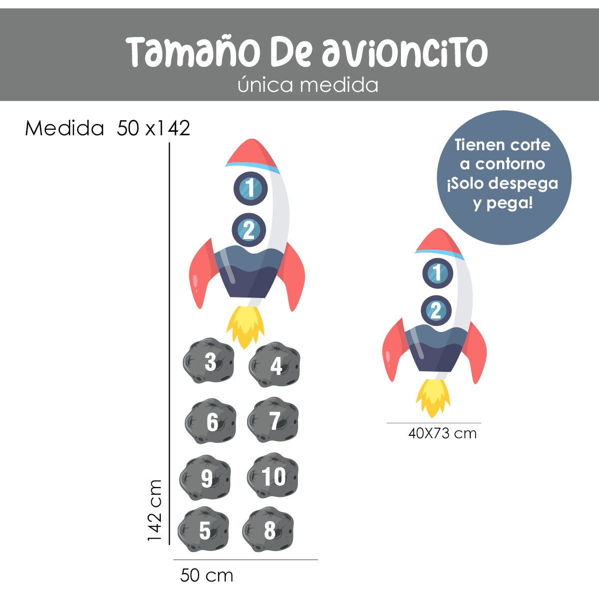 Calcomania para pisos Avioncito meteoritos