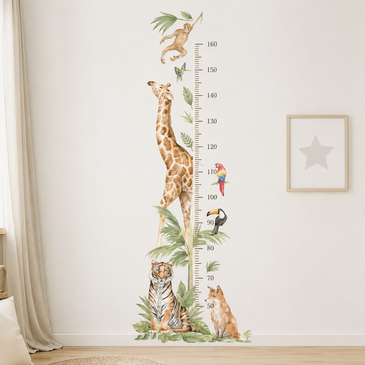Medidor de altura infantil animales de la selva
