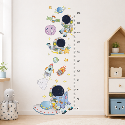 Medidor de altura infantil astronautas con platillo