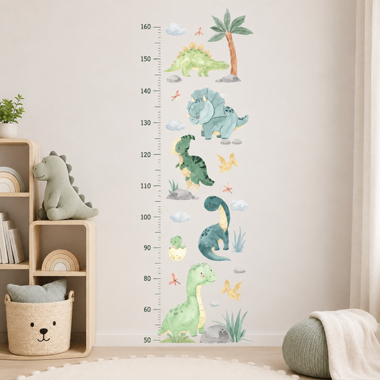 Medidor de altura infantil dinosaurios verdes