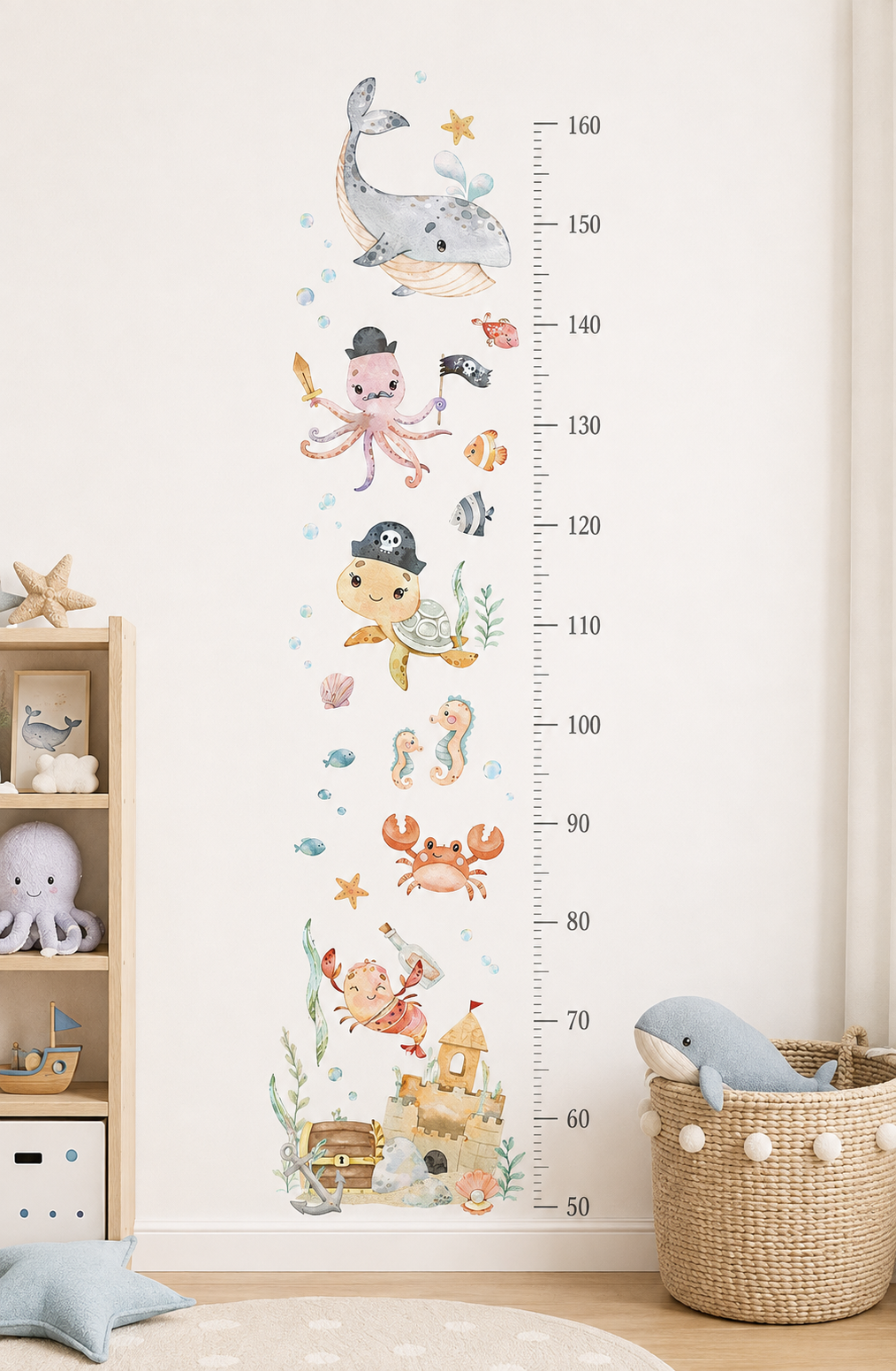Medidor de altura infantil animales del marinos tiernos