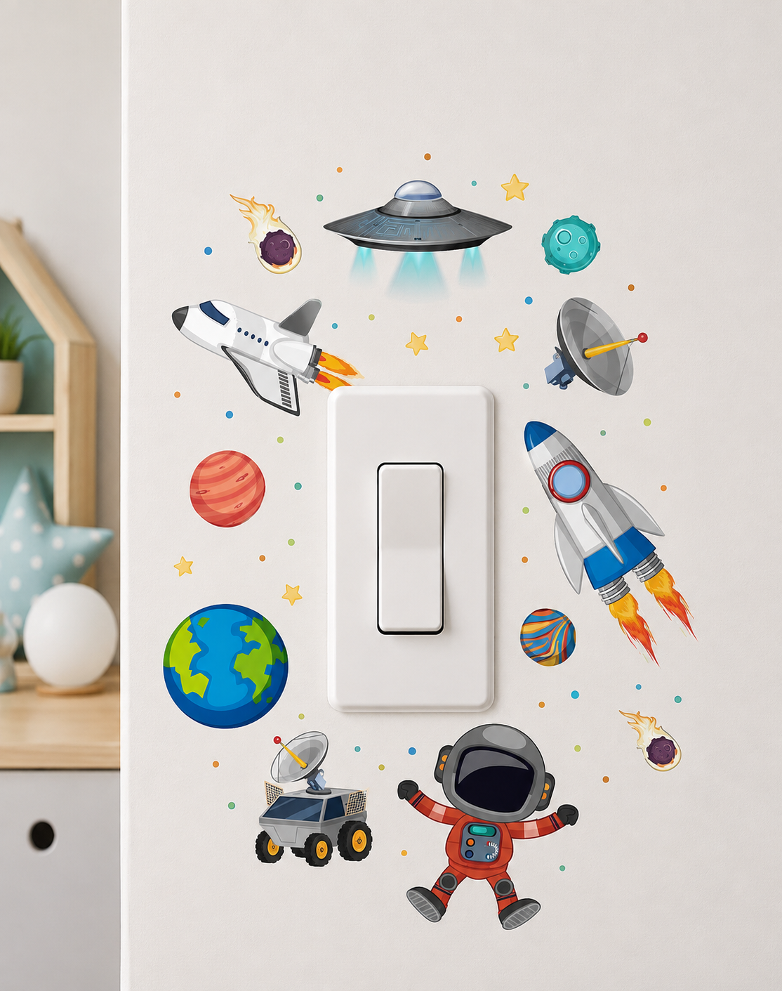 vinilo para apagadores astronautas rojo