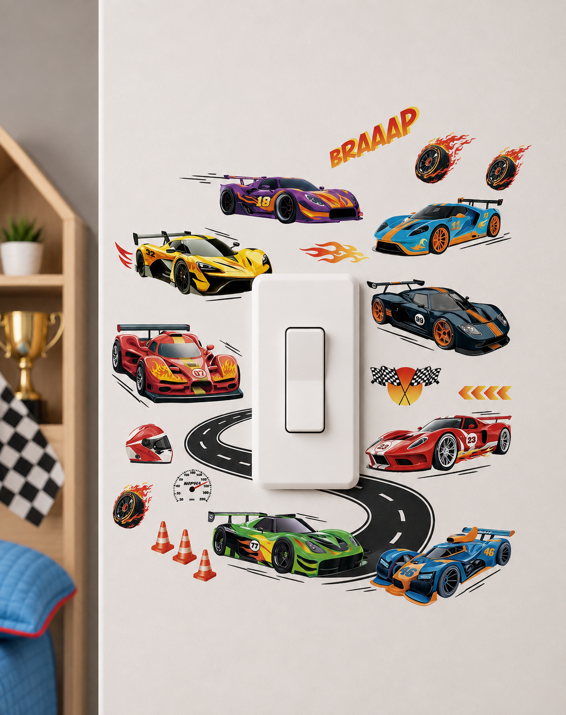 vinilo para apagadores carros de carrera