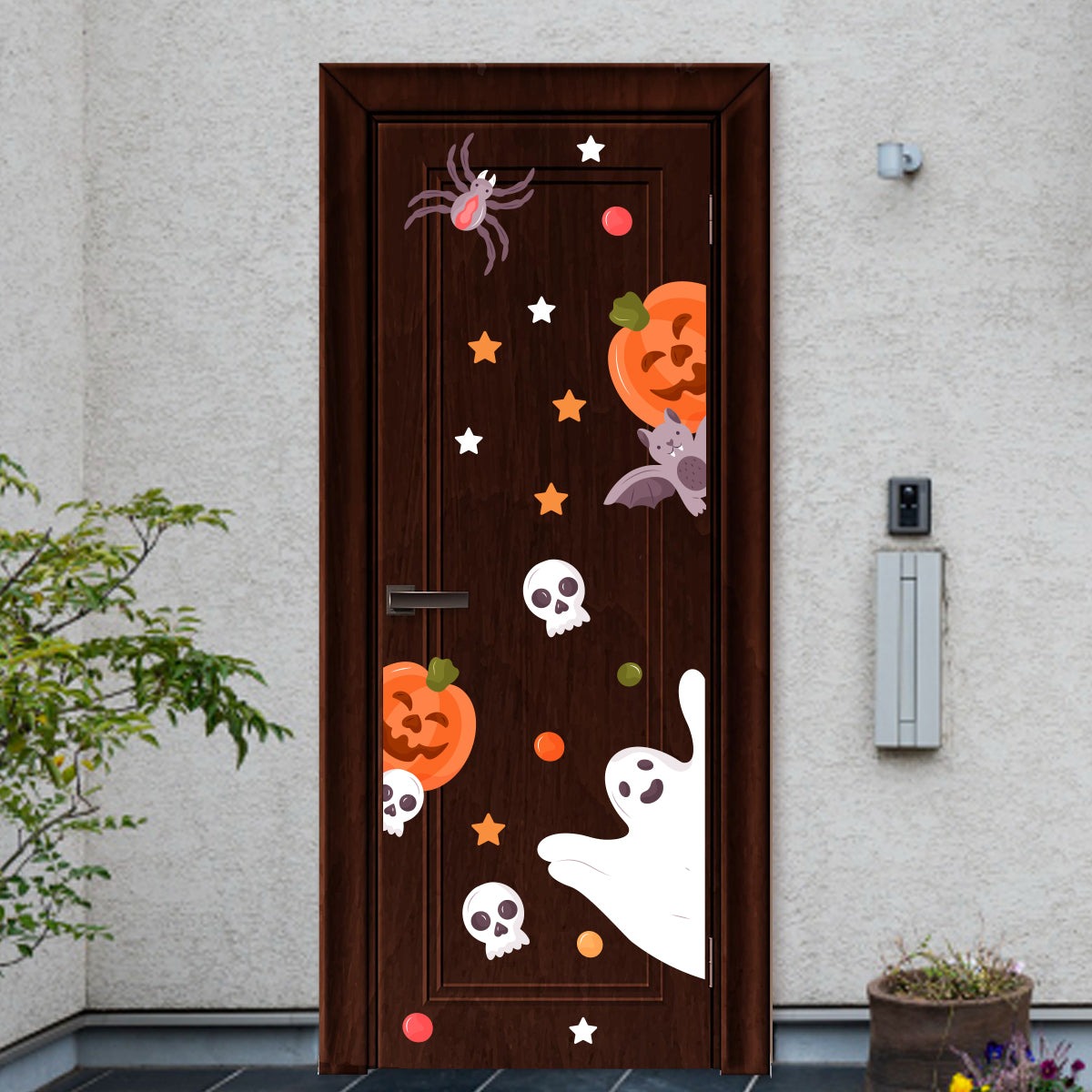 Vinilo para puerta Hallowen Fantasmas y Hechizos