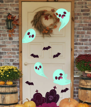 Vinilo para puerta Hallowen La Casa Embrujada