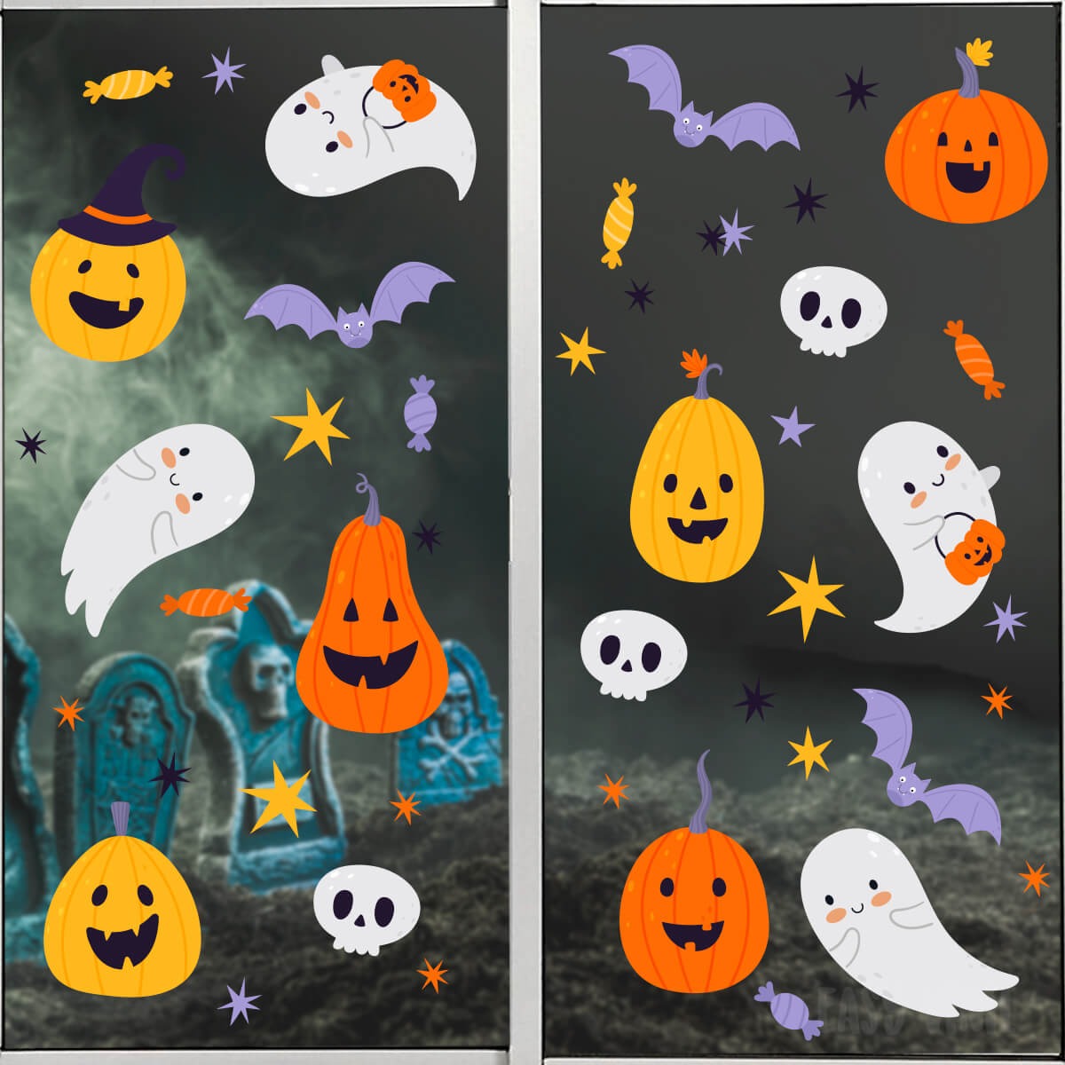 Vinil Electro estático para ventanas Noche de Halloween
