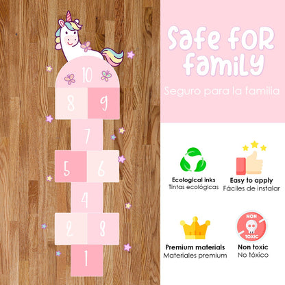 Calcomania para pisos Avioncito unicornio tierno