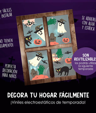 Vinil Electro estático para ventanas Manos zombies