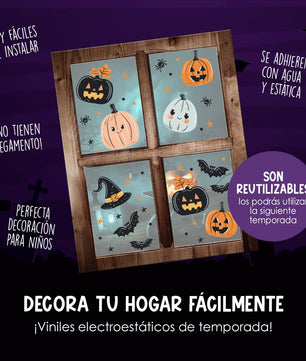 Vinil Electro estático para ventanas Calabacitas de Halloween