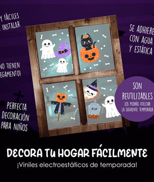 Vinil Electro estático para ventanas  aventuras de Halloween