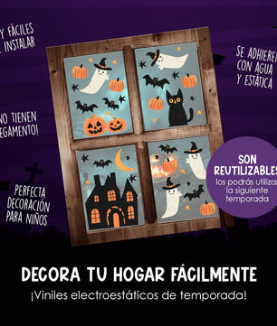 Vinil Electro estático para ventanas Casita de Halloween