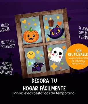 Vinil Electro estático para ventanas Halloween Tierno