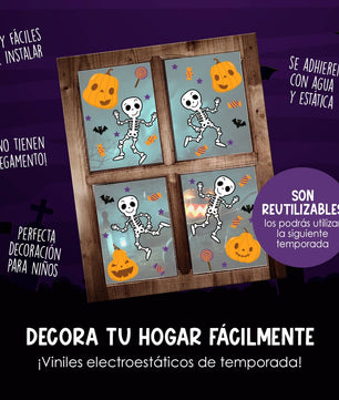 Vinil Electro estático para ventanas skeletos bailarines
