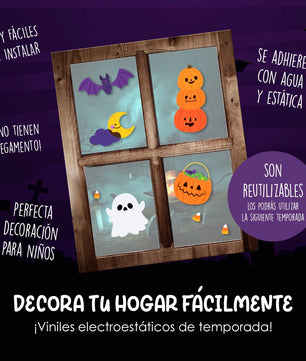 Vinil Electro estático para ventanas Vibras de hallowen