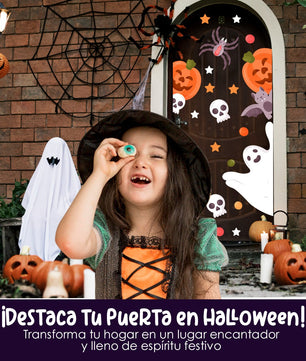 Vinilo para puerta Hallowen Fantasmas y Hechizos