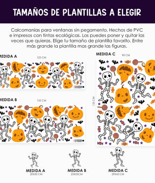 Vinil Electro estático para ventanas skeletos bailarines