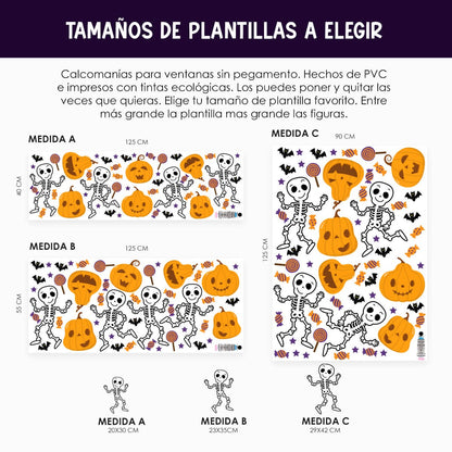 Vinil Electro estático para ventanas skeletos bailarines