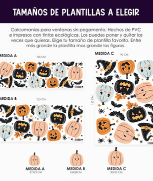 Vinil Electro estático para ventanas Calabacitas de Halloween