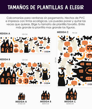Vinil Electro estático para ventanas Casita de Halloween