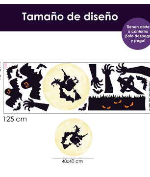 Vinilo para puerta Hallowen Noche de Brujas