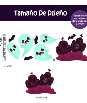 Vinilo para puerta Hallowen La Casa Embrujada