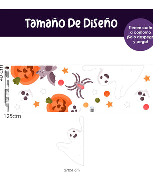 Vinilo para puerta Hallowen Fantasmas y Hechizos