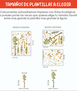 Vinilos decorativos Adhesivos infantiles animales del bosque 2 (0007)