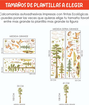 Vinilos decorativos Adhesivos infantiles animales del bosque 2 (0007)