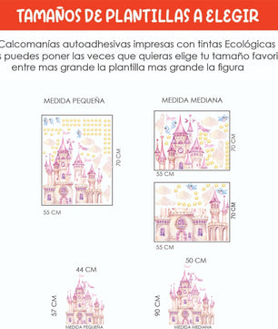 Vinilos decorativos Adhesivos infantiles de Pared princesas 2 (0134)