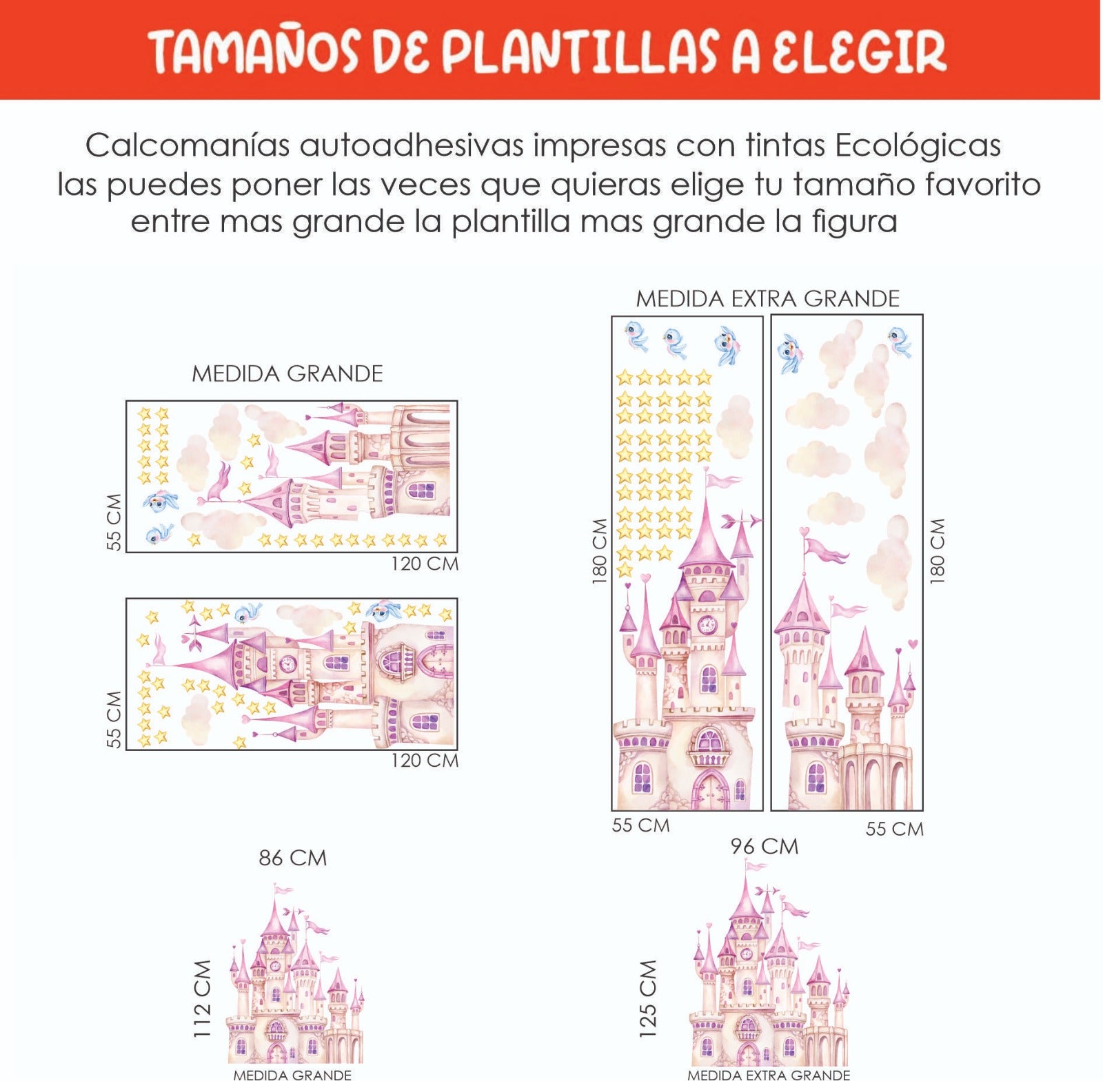 Vinilos decorativos Adhesivos infantiles de Pared princesas 2 (0134)