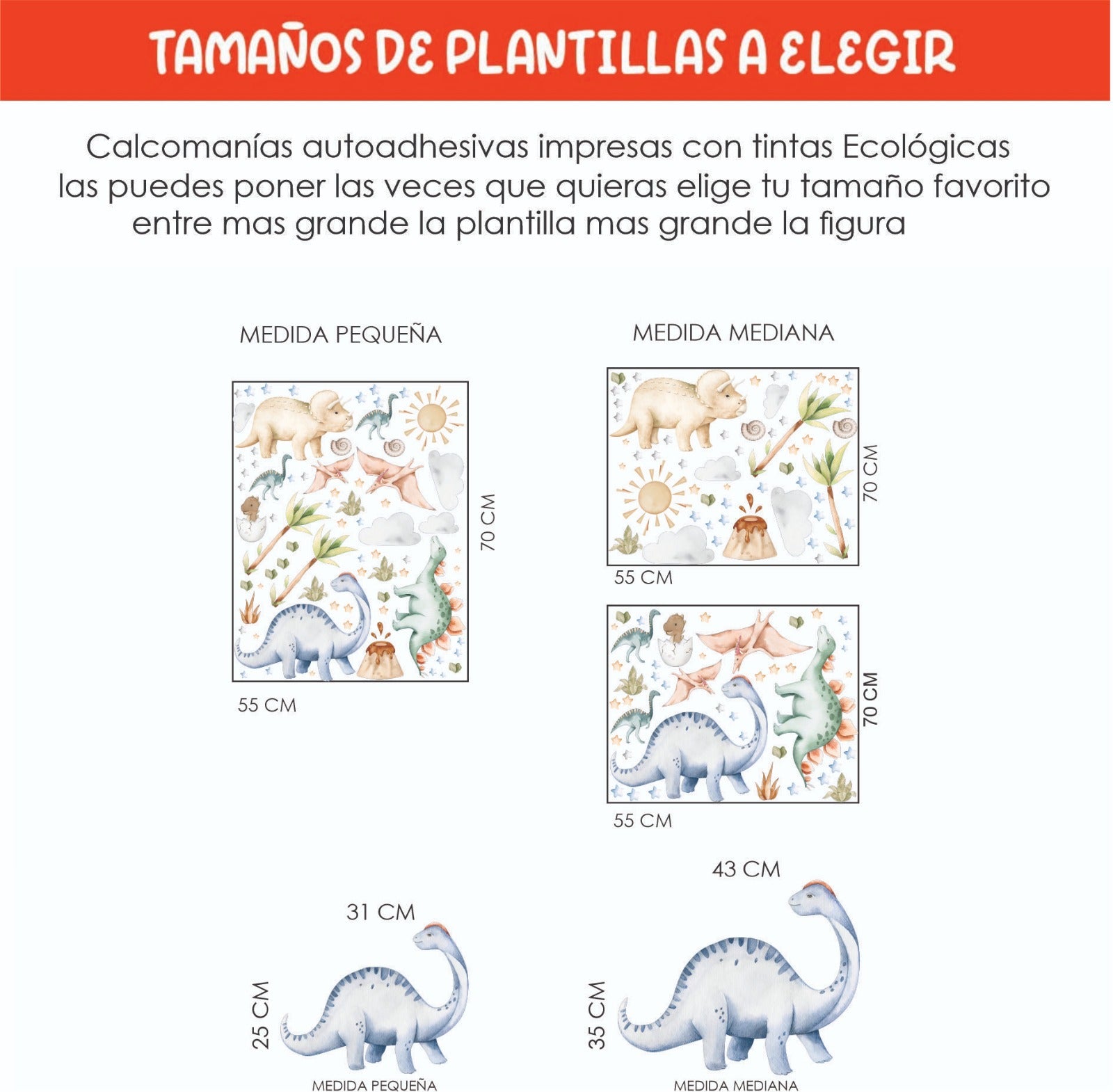 Vinilos decorativos Adhesivos infantiles de pared de dinosaurios modelo 5 infantil niño (0090)