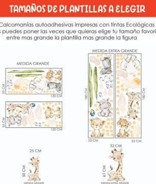 Vinilos decorativos Adhesivos infantiles de Pared nubes, León, pared para habitaciones de bebés animales (0080)