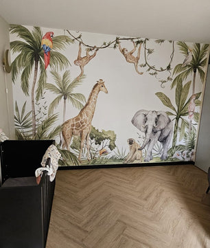 Papel para paredes Animales africanos en la selva