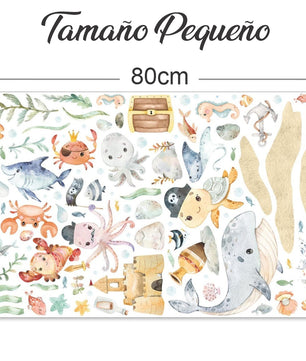 Vinilos decorativos Adhesivos infantiles de Pared animales marinos