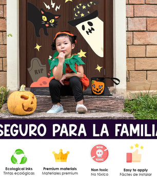 Vinilo para puerta Hallowen Cementerio de Aventuras
