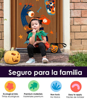 Vinilo para puerta Hallowen Encanto de Brujas